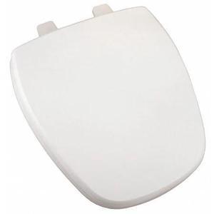 JONES STEPHENS C049WD00 Molded Wood Toilet Seat,Rnd Sq. Frnt,Wht With Cover,
