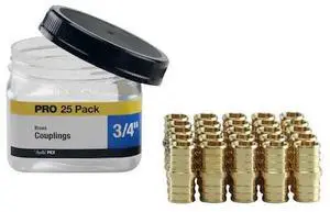 APOLLO APXC3425JR 3/4 in. Brass PEX Coupling Jar (25-Pack), 25PK