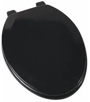 JONES STEPHENS C014WD90 Deluxe Molded Wood Seat,Blk,Elongated With Cover,
