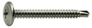 MIDWEST FASTENER 53713 Self-Drilling Screw, #8 x 1-5/8 in, Plain Stainless