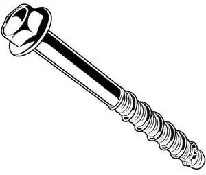 TORQUEMASTER 54917 Masonry Screw, 1/2" Dia., Hex, 8 in L, Steel Blue Ruspert,