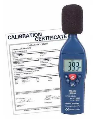 REED INSTRUMENTS R8050-NIST Sound Level Meter w/NIST