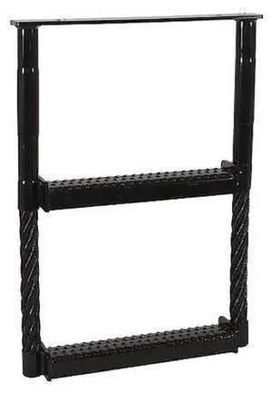 BUYERS PRODUCTS 5232417 Black Powder Coated 2-Rung Cable Type Truck Step - 24 x