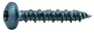 TORQUEMASTER 52438 Masonry Screw, 3/16" Dia., Pan, 1-1/4" L, Steel Blue