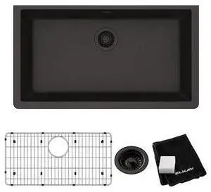 ELKAY ELGRU13322BK0C Single Bowl Undermount Sink Kit, 33" X 18-7/16" X 9-7/16",