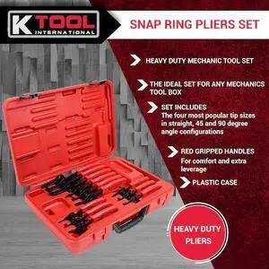 K-TOOL INTERNATIONAL KTI-55112 Snap Ring Plier Kit,Universal,12 pcs.