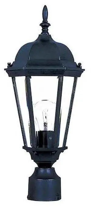 MAXIM 1001BK Westlake 1-Light 8" Wide Black Outdoor Pole/Post Mount