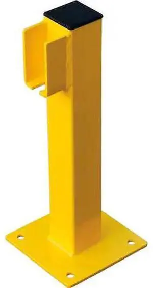 GLOBAL INDUSTRIAL 708436 Steel Lift-Out Guard Rail End Post, Single-Rail, 20H,