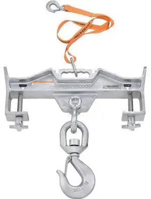 GLOBAL INDUSTRIAL 988986 Double Fork Forklift Hook Attachment, Swivel Hook,