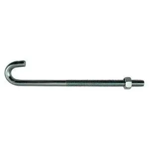 MIDWEST FASTENER 52299 3/8"-16 7" Zinc Plated Steel Coarse Thread J-Bolt 10PK