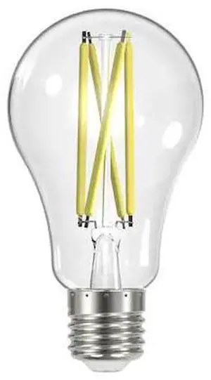 SATCO S12443 12.5W A19 LED, 100W Replace, Clear E26 Base, 30K, 120V (4-Pack)