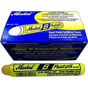 MARKAL MKL080221 Paintstik B, Yellow Solid Paint Marker 12box, 144cs