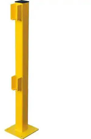 GLOBAL INDUSTRIAL 708441 Steel Lift-Out Guard Rail End Post, Double-Rail, 42H,