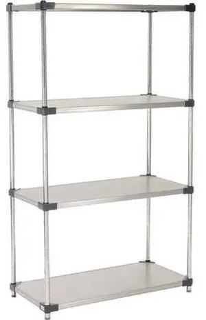 NEXEL 18368SS5 5 Tier Solid Stainless Steel Shelving Starter Unit, 36W x 18D x