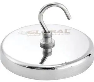 GLOBAL INDUSTRIAL 320757 Ceramic Magnetic Hook, 20 Lbs. Pull, 6PK