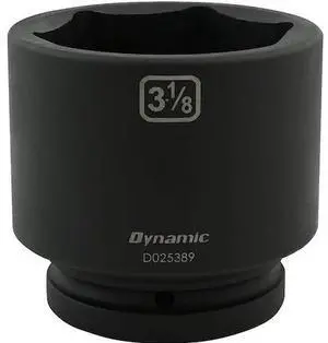 DYNAMIC D025389 1" Drive Standard Socket, Black Phosphate, Tools 3-1/8" X 1"