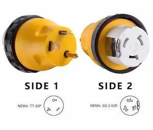 SUPERIOR ELECTRIC RVA1510L Plug Adapter, Locking, 2-50R, TT-30P,