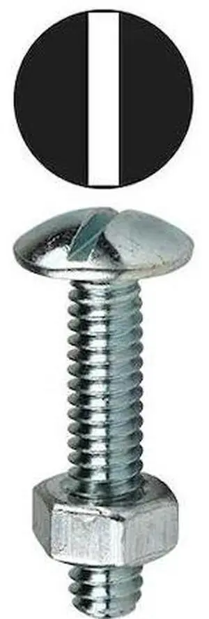 DOTTIE 316 3/16"-24 x Slotted Truss Stove Bolt Kit, Zinc Plated Finish, Carbon
