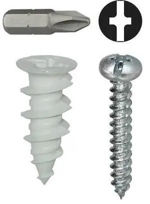 DOTTIE WDK8NT Screw Anchor, 1-1/2" L, Nylon