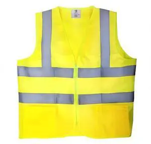 TR INDUSTRIAL TR88034 Yellow Mesh Safety Vest, Size Small, 2Pocket W Zipper