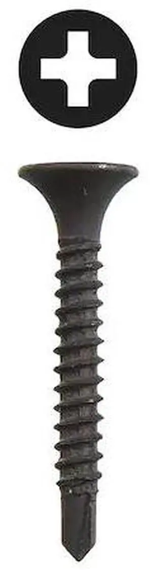 DOTTIE DWSD62 Drywall Screw, #6 x 2 in, Carbon Steel, Flat Head Phillips Drive, DOTTIE DWSD62 Drywall Screw, #6 x 2 in, Carbon Steel, Flat Head Phillips Drive,