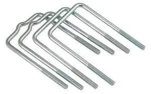 C.E. SMITH 11416 Square U-Bolt, 1" Ht, Zinc Steel