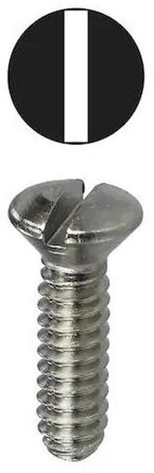 DOTTIE 414SS #6-32 x 1/2 in Slotted Oval Machine Screw, Stainless Steel, 100 PK