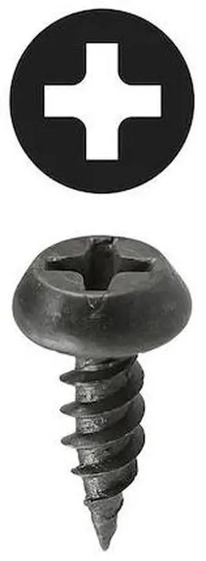 DOTTIE FT6716 Sheet Metal Screw, #6 x 7/16 in, Black Oxide Steel Flat Head