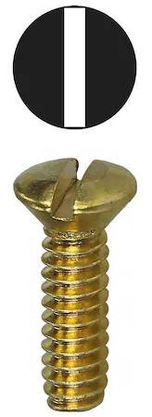 DOTTIE 414BRS #6-32 x 1/2 in Slotted Oval Machine Screw, Brass, 100 PK