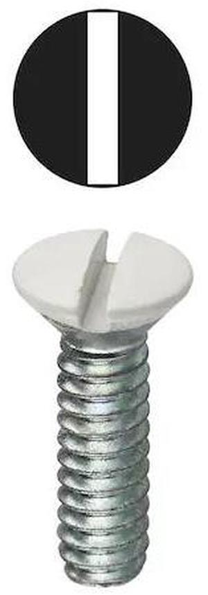 DOTTIE 414WHT #6-32 x 1/2 in Slotted Oval Machine Screw, Zinc Plated Carbon