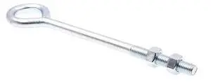 PRIME-LINE 9067010 Eye Bolts With Nuts 1/2in-13 X 10in Zinc Plated Steel 10PK