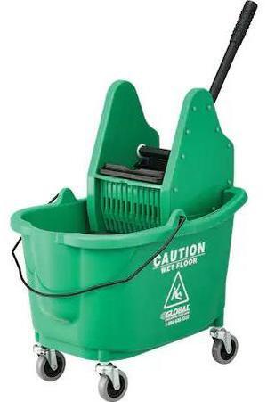 GLOBAL INDUSTRIAL 260595GN Mop Bucket and Wringer Combination, Green, Plastic