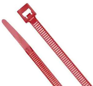 DOTTIE DTP6 Cable Tie, 8 in L, 1.97 in Max Bundle Dia., Red, Nylon 6/6, 50 lb
