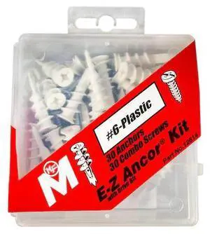 MIDWEST FASTENER 12614 Screw Anchor, 1" L, Nylon