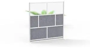 LUXOR MW-7070-FCG Expanse Modular Wall Room Divider System - Silver Frame - 70"