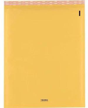 GLOBAL INDUSTRIAL 412534 No. 6 Self Seal Bubble Mailers, 12-1/2W x 19L, Gold,