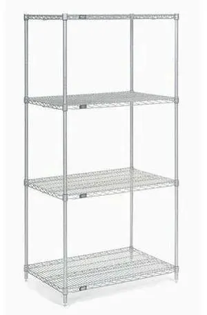 NEXEL 21246C5 5 Tier Chrome Wire Shelving Starter Unit, 24W x 21D x 63H