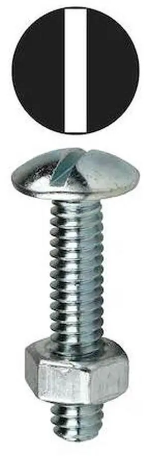 DOTTIE 1420 1/4"-20 x Slotted Round Stove Bolt Kit, Zinc Plated Finish, Carbon