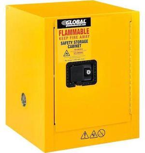 GLOBAL INDUSTRIAL 298670 Flammable Cabinet, Manual Close Single Door, 4 Gallon,