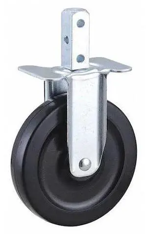ZORO SELECT F1RR05052R001 Rigid Stem Caster,Rubber,5 in.,125 lb.