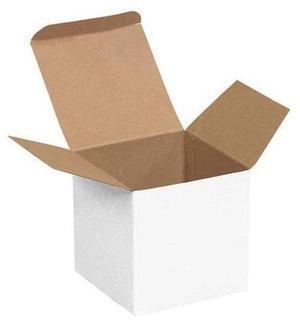PARTNERS BRAND RTC61W Reverse Tuck Folding Carton, 4 in Inside Lg, 4 in Inside