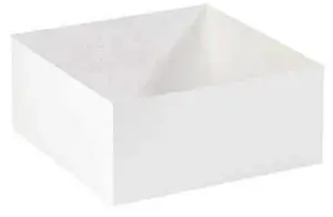 PARTNERS BRAND DGB14146W 14 in x 14 in x 6 in Deluxe Gift Box Bottom, White,