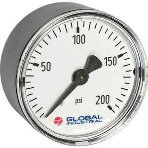 GLOBAL INDUSTRIAL B2781380 1-1/2 Pressure Gauge, 100 PSI/KPA/CM2, 1/8 NPT CBM,