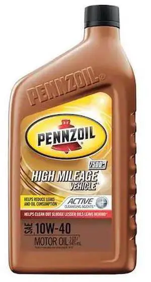 PENNZOIL 550022829 Engine Oil, 10W-40, 1 Qt., Hi Mileage