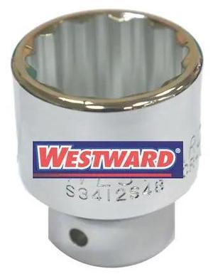 WESTWARD 45J212 WESTWARD 3/4 in Drive, 25mm Metric Socket, 12 Points,  Steel,