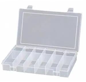 DURHAM MFG SPOS12-CLR 12 Compartment Box, 10-13/16"W x 1-3/4"H