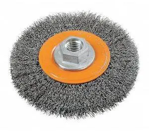 WALTER SURFACE TECHNOLOGIES 13J454 Wire Wheel Brush Crimped 4-1/2"x5/8"