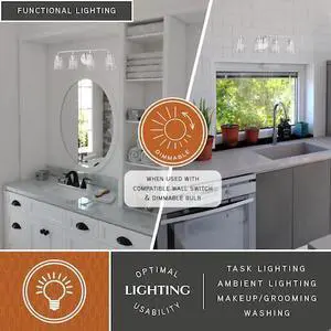 VAXCEL W0242 Toledo 4L Vanity Satin Nickel