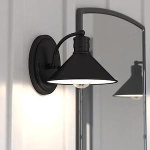 VAXCEL W0283 Akron 1 Light Bronze Farmhouse Barn Bathroom Wall Fixture