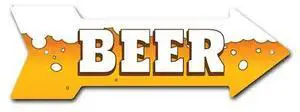 SIGNMISSION P-ARROW8-999946 Beer Arrow Sign Funny Home Decor 24in Wide